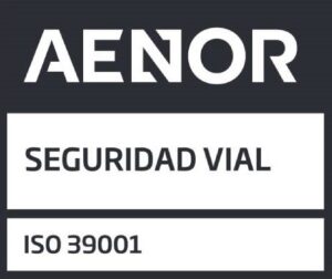 Emblema de la certificación ISO 39001 otorgada a Ecoasfalt por AENOR